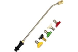 FRUNIMALL Dachrinnenreinigung Werkzeuge Hochdruckreiniger Lanze für Kärcher K2 K3 K4 K5 K6 K7, Hochdruckreiniger Verlängerungsstab Lanze mit 5 Sprühdüsen für Hochdruckreiniger, Wasserbesen (30 Grad)