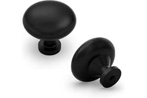 LONTAN Pack of 6 Cabinet Knobs, Black Furniture Knobs, Drawer Knobs, One Hole Drawer Handles for Bathroom, Bedroom