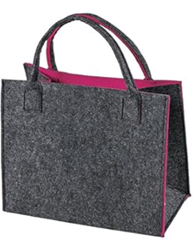 Filztasche / Shopping Tasche / Geschenktasche Grau-Pink | 35 x 20 cm