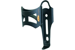 BISOMO Soporte para botellas de bicicleta de aluminio – KTM MTB Side aleación – para marco pequeño, extracción lateral, negro/naranja