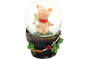 Dekohelden24 Lucky Pig Snow Globe with Bottle Dimensions (L x W x H): 5 x 5 x 6 cm Ball Diameter 4.5 cm