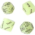 Bluebay Leather 4 Pcs Sex Dices Toys Naughty Dices Adult Games for Women and Couples Pleasures (Luminous Green)