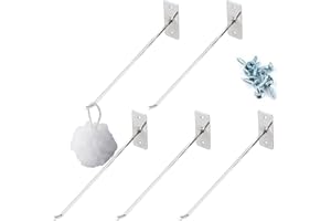 vepoty Slat Wall Panel Hook 5pcs Metal Slat Wall Hanging Peg Supermarket Shelf Display Plating Hook