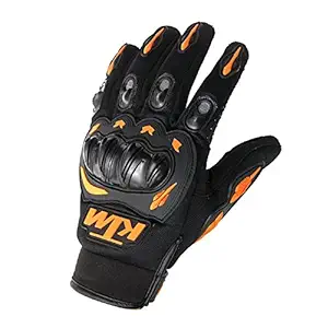 KTM Motorcycle Riding Gloves - Orange, Black