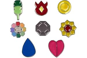 SOLBUM Pocket Monster Generation 1-6 insignias de gimnasio, colección de insignias de juego, juego de 8 unidades de regalo para niños y niñas (A)