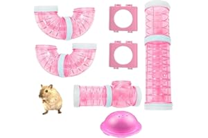 FCHMY Hamster Tubes Set, Transparent Hamster Tunnel, DIY Hamster Toy Tunnel, Curved Pipe Pet Cage Tunnel, For Mouse Hamster Rat And Other Little Animals