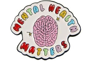ABONITON Mental Health Matters Awareness Enamel Pin Brain Brooch Pin Self Care Awareness Metal Badges Lapel Pin Fashion Accessories