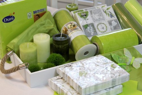 SET: 40+50 Servietten Symbole Kiwigrün Kommunion Konfirmation Fisch Tischdeko Deko - 7