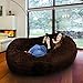 Produktbild Riesiger Giga Sitzsack in Espresso mit Memory Schaumstoff Füllung und Waschbarem Velour Bezug - Gemütliches Sofa, Riesen Bett, Kuschelige Liege, Bean Bag für Kinder, Teenager und Erwachsene