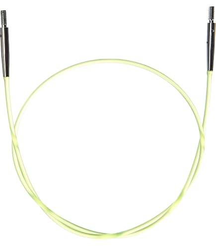 Câble Interchangeable KnitPro 120 Cm Pivotant 360° - Acier Inoxydable, Noir/or, Pour Tricot