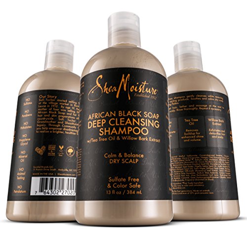 Shea Moisture African black Soap Deep Cleansing Shampoo, 1er Pack (1 x 384 ml) - 4