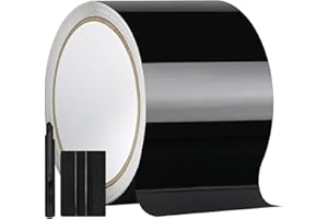 GRTHTATI 10 cm x 900 cm Glossy Black Car Film Self-Adhesive Car Film Chrome Erase Wrapping Film for Car & Motorcycle (Black, 10 cm x 900 cm)