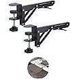 NALACAL Desk Extender Clamp, for DIY Custom Wooden Desk Extender Board (Board Not Included), Punch-Free Computer Keyboard Tray Clamp for Home or Office, Desk Extender, Foldable Keyboard Tray(Black)