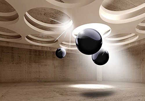 FOTOTAPETE 400×280 cm – VLIES TAPETE PREMIUM – PROFI QUALITÄT – 3 Farben zur Auswahl – Top moderne Wanddeko – Wandbilder XXL – Riesen Wandbild – Top Design Tapete – Neue exklusive Edition mit noch besser Druckauflösung – Deutsches Premium Vlies – Abstrakt Kugel 3D optisch a-C-0008-a-b - 3