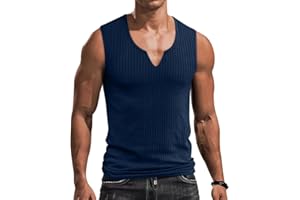 Oanviso Canotta da Uomo Senza Maniche con Scollo a V Sport Tank Top Tempo Libero e Traspirante Estiva Gilets Bodybuilding Fitness Canotta Allenamento Gilets Outdoor Canotta