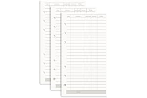 AXEWOODZ Confezione da 3 inserti per raccoglitori in formato A6, per piani finanziari, 6 fori, 135 fogli/270 pagine, ricaricabile, per raccoglitori A6 (A6, piano finanziario)