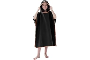 jooeer Surf Poncho Towel for Kids Microfibre Hooded Changing Beach Towel Dress for Boys Girls Pool Swimming Camping Travelling Bathing, Quick Dry, Lightweight