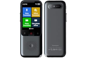 FXYXGYC 2024 Verbesserter KI-Sprachübersetzer, tragbarer Sofort-Porcket-Übersetzer, unterstützt WiFi/Hotspot/Offline, Zwei-Wege-Echtzeit-Online-Echtzeit, 138 Sprachen für Business, Reisen, Lernen