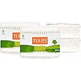 TULIPS Cotton Ear Buds/Swabs (Pack of 4) with white Paper Sticks 200/400 Tips in a Flat Box