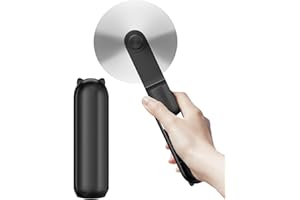 LETSCOL Portable Handheld Fan, Mini Pocket Hand Fan, Foldable Personal Desk Fan with Power Bank, USB Rechargeable Fan for Makeup Home Travel Outdoor (Black)