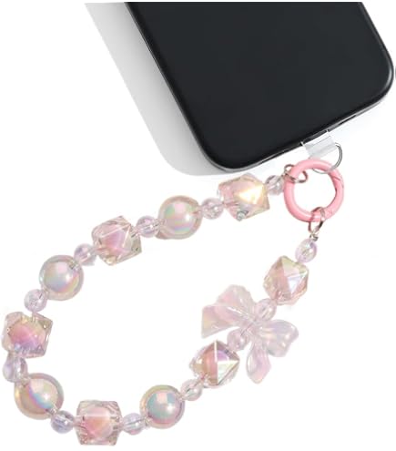 Vesaneae 5 Pièces Cordini per Telefono con Perline, Ciondoli e Cordicella da Donna, Cinghie e Cinturini con Ciondolo
