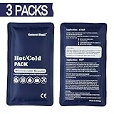 General Medi Hot & Cold Reusable Gel Pack Compress Wrap - Pack of 3 - Great for Migraine Relief, Sprains, Muscle Pain, Bruises, Injuries