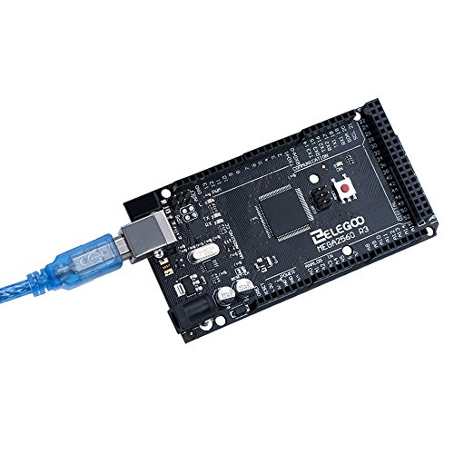 ELEGOO Mega 2560 R3 Tarjeta Mega 2560 Placa con Microcontrolador Basada en el ATmega2560 ATMEGA16U2 con USB Cable Negro Versi  n Compatible con Arduino Mega Kit