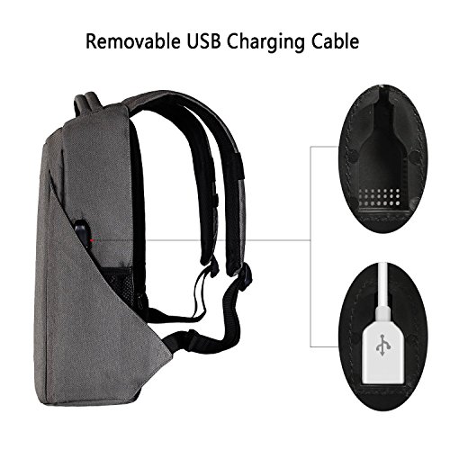 Diebstahlsicherung Laptop Rucksack 15 6 Zoll Business B  ro Rucksack mit USB-Ladeanschluss Resien Outdoor Studenten Uni Arbeit Rucksack Laptop  Dunkel