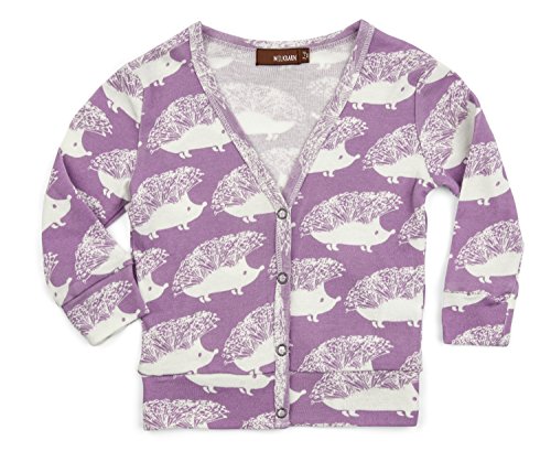 Milk Barn Baby Girls' Gilet Purple Igel Lila 3-6 Months