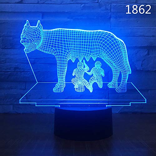 Preisvergleich Produktbild Bunte geführte Nachtlicht-Steckdose des bunten Nachtlichthundes 3d bunte geführte Nachtknebelote