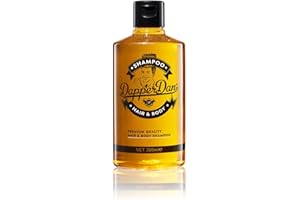 Dapper Dan Hair and Body Shampoo, Men's Daily Hair Strengthening Shampoo with Vitamin B5, Gently Clenses with Classic Scent, 1 x 300ml