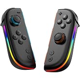 WOTOBE Nintendo Switch/Switch OLED Uyumlu RGB Joy-Con Joystick, JOY-05, Siyah-Mavi/Kırmızı