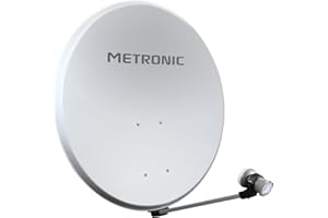 Metronic Calysta 498250 Steel Dish Kit 80 cm + Universal LNB Dish Head – White