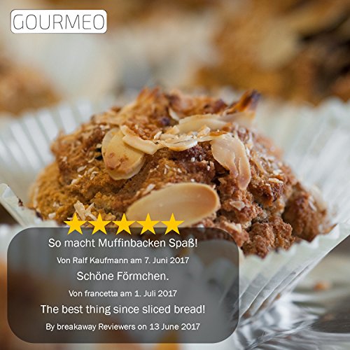 GOURMEO 25 wiederverwendbare Muffinformen in 5 Farben aus hochwertigem Silikon, umweltschonend l 2 Jahre Zufriedenheitsgarantie | Muffinförmchen, Cupcakeförmchen, Muffinform, Cupcake Muffinform, Backförmchen, Muffin Form - 5