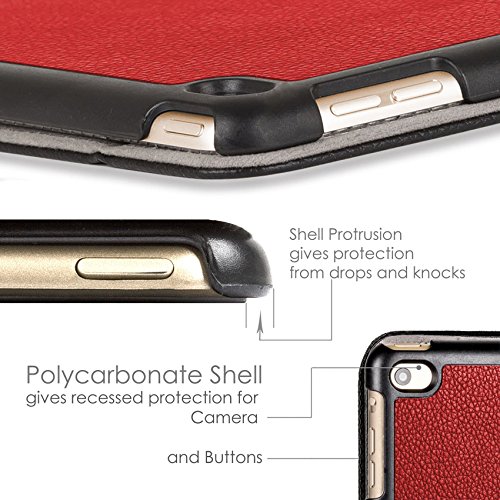 ForeFront Cases® Neue Apple iPad Air Kunstleder Hülle Schutzhülle / Ständer – Magnetische Auto Sleep/Wake-Funktion für 2013 iPad Air + WiFi 16Gb, 32Gb, 64Gb, 128Gb – inkl. Eingabestift – ROT - 7