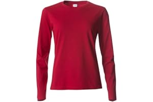 CLIQUE - T-shirt maglia maglietta a manica lunga girocollo da donna Basic-T L/S Ladies in cotone jersey vestibilità slim-fit in diverse taglie e colori