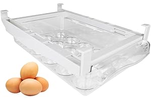 ATLIBERSWO Organizador Nevera, Dispensador de Huevos Para Nevera, Huevera, Puede Contener Hasta 15 Huevos, Diseño Transparente Para un Almacenamiento Ordenado en su Refrigerador (30,5 x 19,8 x 9,5 cm)