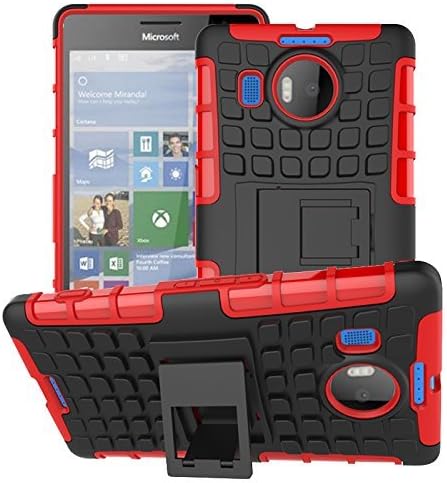 Microsoft Lumia 950XL Case, TERF Impact Resistant Rugged Armor Dual Layer Hybrid Hard Back Shockproof Case Cover For Microsoft Lumia 950XL - Red