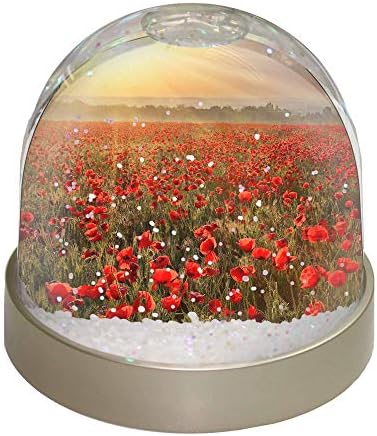 Poppies, Poppy Field at Sunset Photo Snow Globe Waterball - Advanta Group®