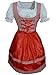 Produktbild Di01rw Mini Dirndl, 3 teiliges Trachtenkleid in rot weiß, Kleid mit Bluse und roter Schürze, Rocklänge 53-56 cm, Gr. 44