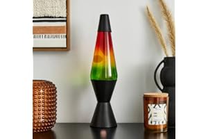 BLOOMINGTONS DIRECT 14" Lava Lamp LED Bauble Lava Lamp Night Light Lamp Sleek Shiny Metal Base Mains Decorative Illumination (Multicolor)