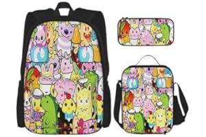YESHEW Moriah-Elizabeth Backpack Three Piece School Bag With Lunch Box Pencil Set Men And Women Teen Fashion Backpack