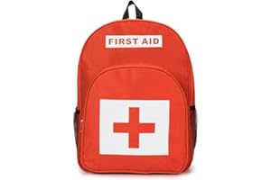 Jipemtra First Aid Backpack Bag Empty Emergency Red First Aid Medical Backpacks 1st Aid Backpack Back Pack for First Aid for Camping Hiking Trekking Adventures Home Health First Responder