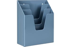 Acrimet Organizador vertical triple para carpetas de archivos (color azul sólido)