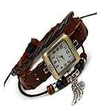 Wangjianfeng Leder Vintage Kalb Armbanduhr