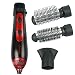 Professional 3in1 Multifunctional Hot Air Brush Hair Dryer Styler (red)