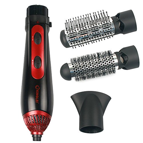 Professional 3in1 Multifunctional Hot Air Brush Hair Dryer Styler (red)