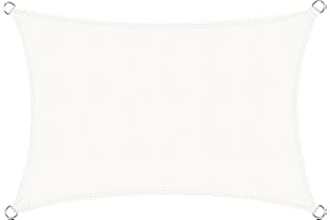 Cool Area Toldo Vela de Sombra Rectangular 2.5x4m Impermeable Protección UV a Prueba de Viento, Adecuado para Patio Jardín,Terraza, Exteriores,Color Crema