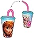 Produktbild Trinkbecher mit Strohhalm - " Frozen - Disney die Eiskönigin " - für Kinder - Kunststoff Kunststoffbecher - Becher Deckel abnehmbar & mit Insekten Schutz - Sommer Bienen / Trinkhalmbecher - Trinkglas Saftbecher Strohhalmbecher - völlig unverfroren Prinzessin Elsa Anna Arendelle - Olaf