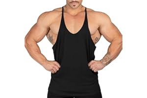 Ychnaim Męska kamizelka sportowa typu "Muscle Gym String", do treningu, kulturystyki, bawełna